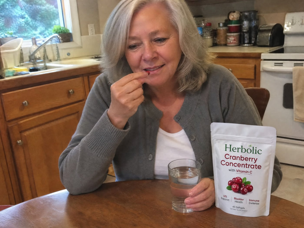 Two tiny softgels every morning, with my coffee and a glass of water.